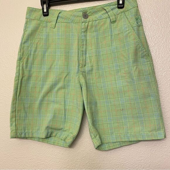 Quicksilver pastel green plaid Performance Men's Shorts Golf chinos skate y2k 29 - Picture 1 of 9